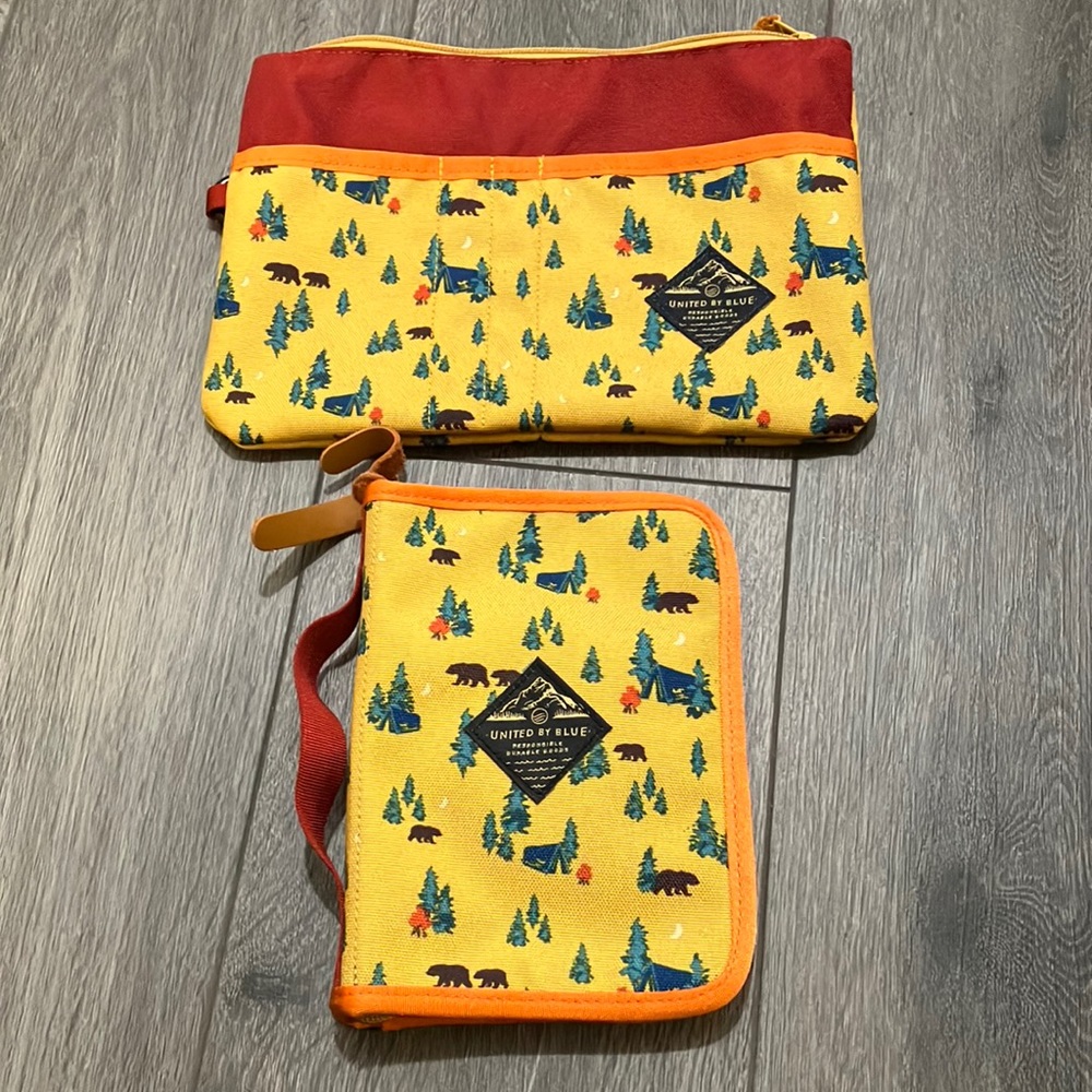 United by Blue passport/card holder and matching pouch